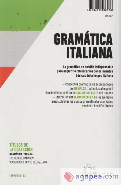 GRAMATICA ITALIANA LAROUSSE EDITORIAL EDITIONS LAROUSSE