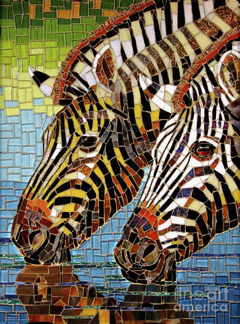 Zebra Glass Mosaic Painting By Cynthie Fisher Fine Art America