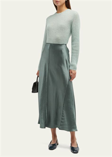 Vince Raw Edge Paneled Midi Slip Skirt Bergdorf Goodman