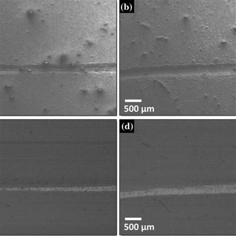 SEM Pictures Taken On The BBB Coating After Scratch Tests A Start And