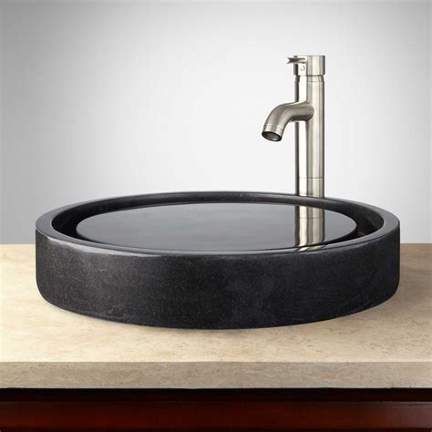 A Pair Of Round Black Sinks Are Exactly What A Square Vanity Needs Vessel Sink Bathroom