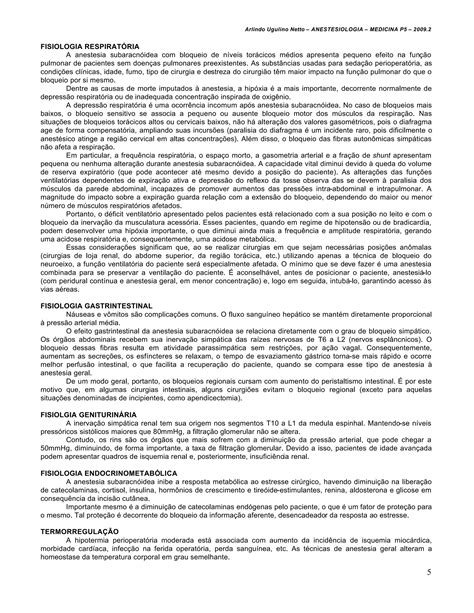 Anestesiologia 06 anestesia subaracnóidea med resumos set 2011 PDF