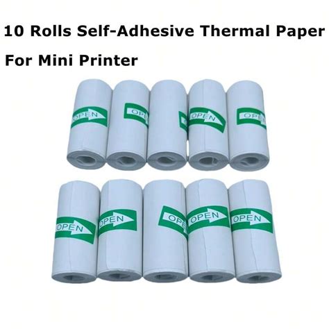 10 Rolls Of White Thermal Printing Sticker Paper 57x25mm Compatible