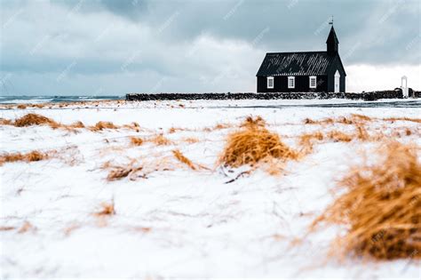 Premium Photo | The little black church of budir budakirkja black ...