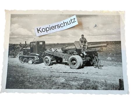 Altes Foto Schlepper Kettenfahrzeug Geschütz WW2 Postimages