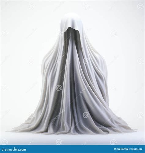 Contemporary Grotesque A Layered Imagery Of A Ghost On White