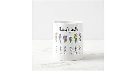 Mamas Flower Garden With 6 Personalized Names Coffee Mug Zazzle