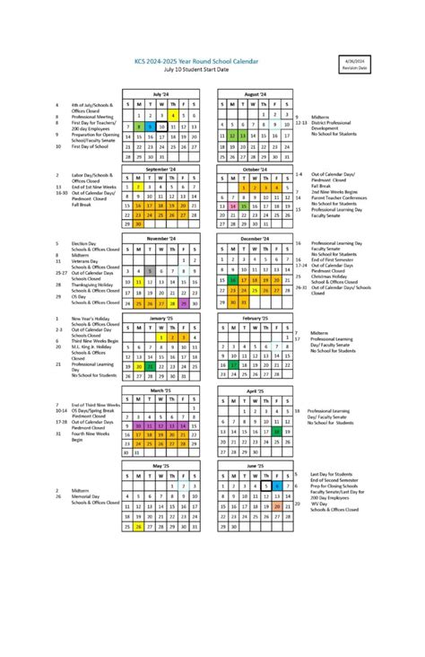 Kanawha County Schools Calendar 2024-2025 [Academic Year]