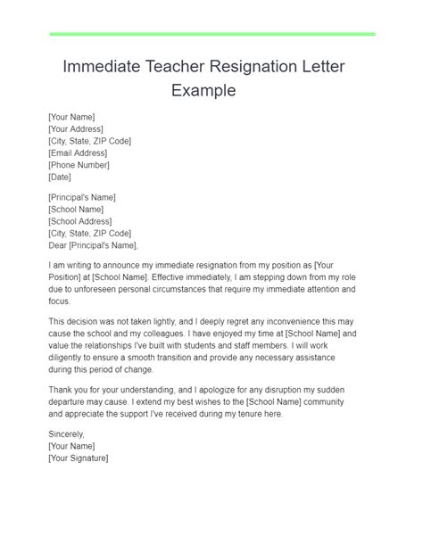 Teacher Resignation Letter 18 Examples Pdf Tips