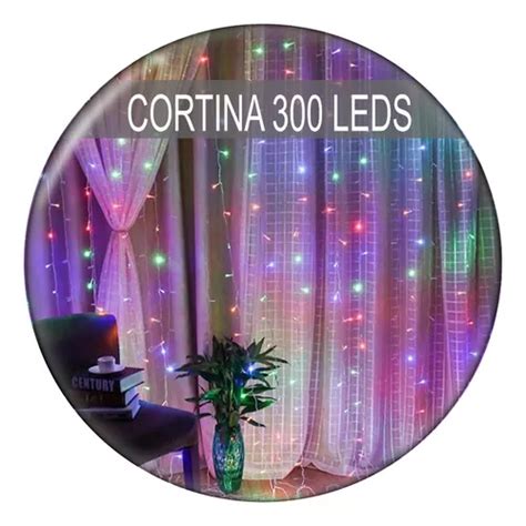 Cortina 300 Leds Colorida Funções Pisca 3x2 Festa Evento MercadoLivre