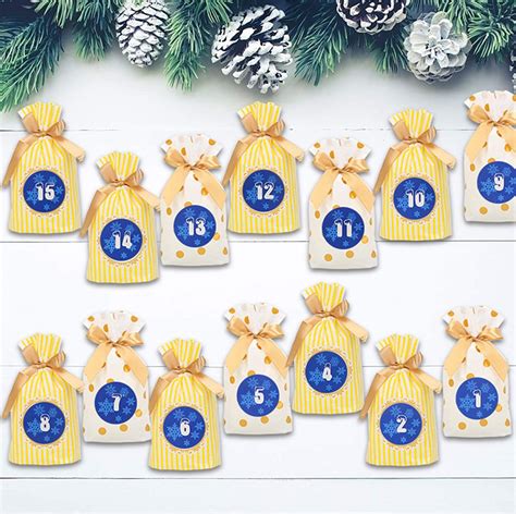 Set De 24 Pungi Cu Autocolante Pentru Calendar De Advent Hamoom