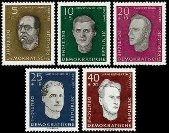 DDR MiNr 752 756 postfrisch Aufbau der Nationalen Gedenkstätte