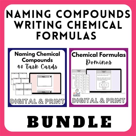 Chemistry Naming Compounds And Writing Chemical Formulas Bundle 4 Made By Teachers