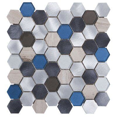 Modket White Calacatta Marble Champagne Gold Metallic Hexagon Mosaic