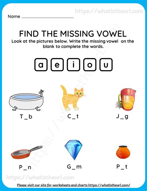 Printable Missing Vowel Word Search