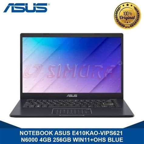 Jual NOTEBOOK ASUS E410KAO VIPS621 N6000 4GB 256GB WIN11 OHS BLUE Di