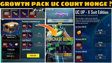 Growth Pack Uc Count In Uc Up Event Bonus Uc Count In Growth Pack