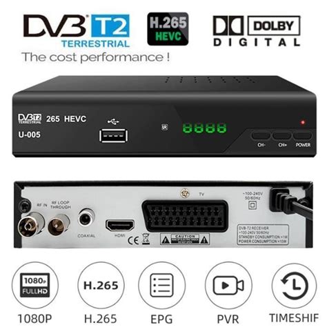 Décodeur de télévision numérique terrestre HEVC DVB T2 H 265 8 bits