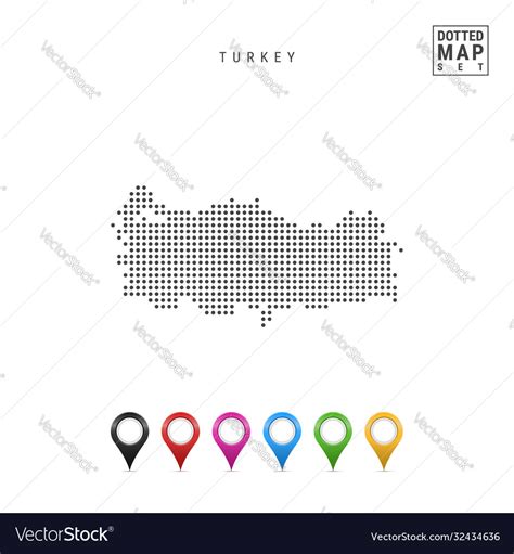 Dotted map turkey simple silhouette Royalty Free Vector