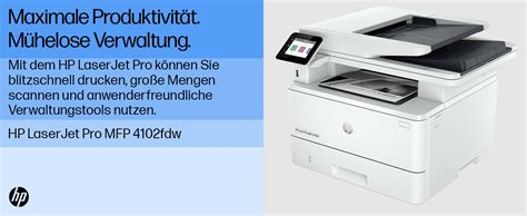 Hp Laserjet Pro Mfp 4102fdw Multifunktions Laserdrucker Schwarz Weiß 40€ Cashback Wlan Fax