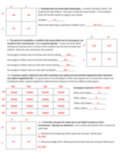 Genetics Practice Problems Pedigree Tables Slides Genetics