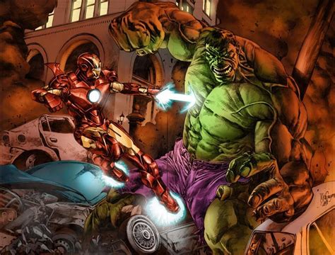 Hulk Vs Iron Man By Prestegui On DeviantArt Marvel Art Marvel Comics