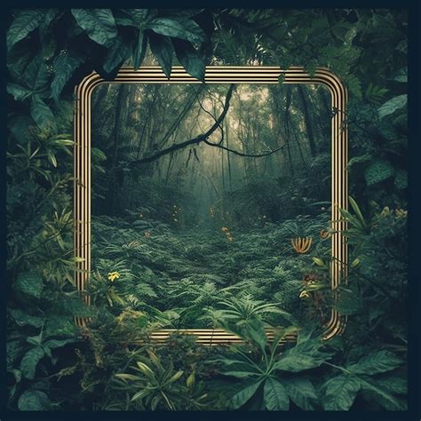 Premium Ai Image Frame Botanical Forest Instagram Post Background Theme