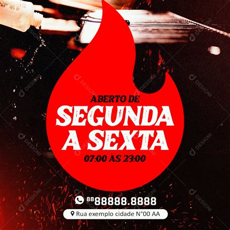 Social Media Feed Aviso Aberto De Segunda A Sexta PSD Editavel