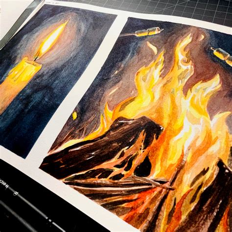 Realistic Fire Drawing Pencil