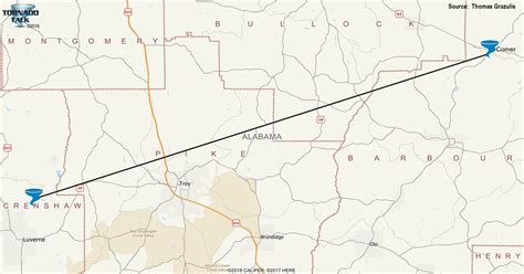 Alabama Tornado History Map