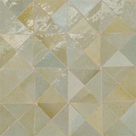 Bedrosians Zagora Vert Gris Triangle Glossy Zellige Mosaic Tile