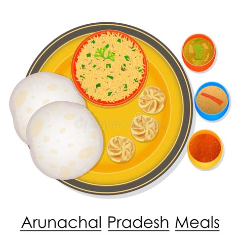 Illustration Of Delicious Traditional Food Of Arunachal Pradesh India