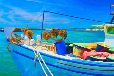 Colourful Fishing Boat Digital Art By Roy Pedersen Fine Art America