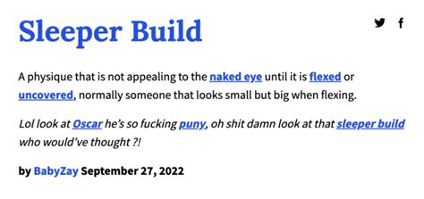 Sleeper Build Definition | Sleeper Build (Bodybuilding) | Know Your Meme