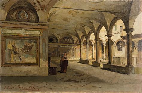 The Ancient Cloister Painting By Arturo Ferrari Fine Art America