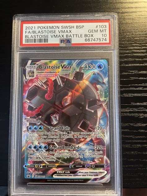 Mavin Pok Mon Blastoise Vmax Psa Bsp Full Art Battle Box