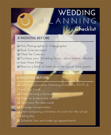 FREE 10+ Sample Wedding Planner Checklist Templates in PDF | MS Word