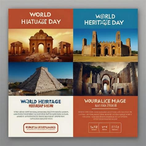 World heritage day creative poster design template | Premium AI ...