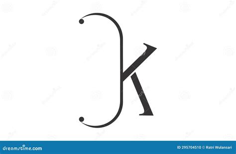 Letter K Alphabet Symbol Design Vector Stock Illustration