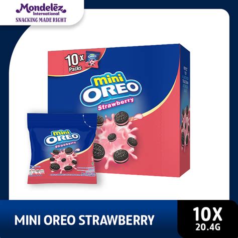 Promo Mini Oreo Biskuit Strawberry Pouch 10x204g Snack Oreokraft