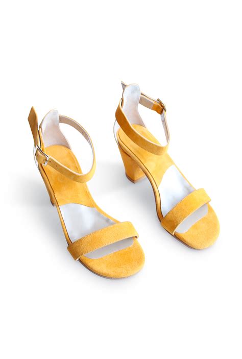 Mustard Suede Sandals Small Shoes By Cristina Correia