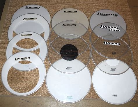 12 Vintage Ludwig 22 24 Bass Drum Heads 70s Kick Logo Reverb