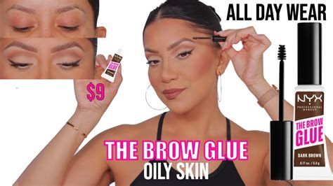 New Nyx The Brow Glue New Shade Review And All Day Wear Test Sparse