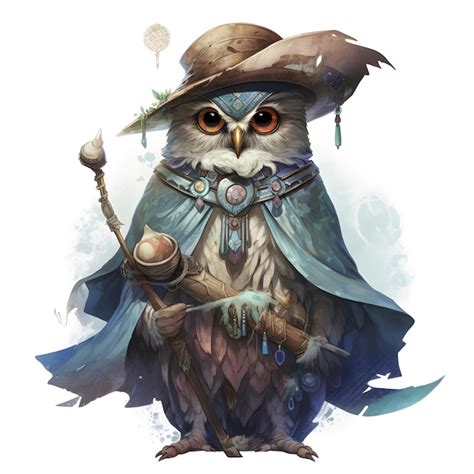 Premium Photo Brave Mystical Wizard Owl Ai Generative Illustration