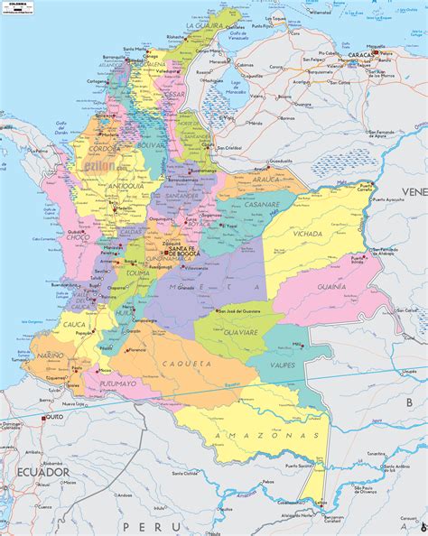 political map  columbia ezilon maps