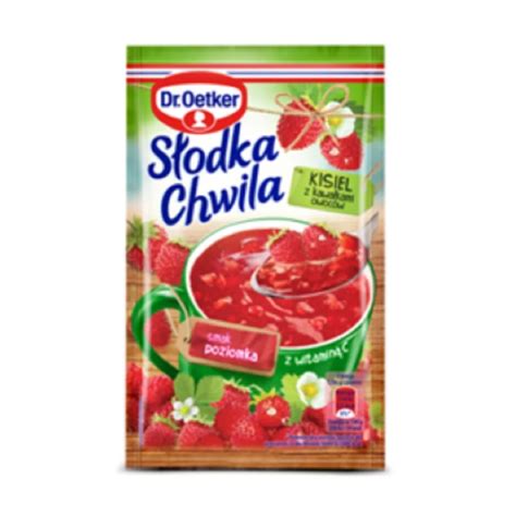 Kisiel słodka chwila poziomkowy z kawałkami owoców 31 5g Dr Oetker