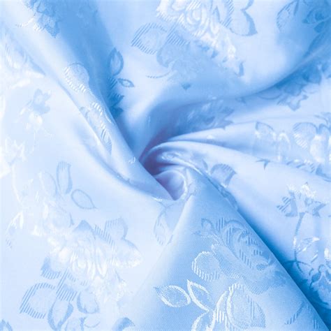 Lt Blue Floral Jacquard Brocade Satin Fabric By The Yard Style Etsy