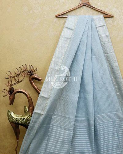 Light Grey Chanderi Silk Banarasi Handloom Saree At Rs 8250 Banarasi