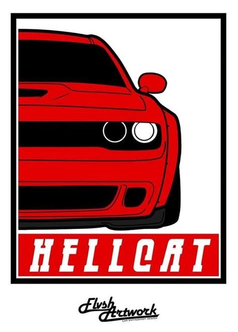 A Red Car With The Words Hellcat On It