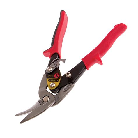 Stanley Red Offset Aviation Snip Left Cut 250mm 10in STA214567